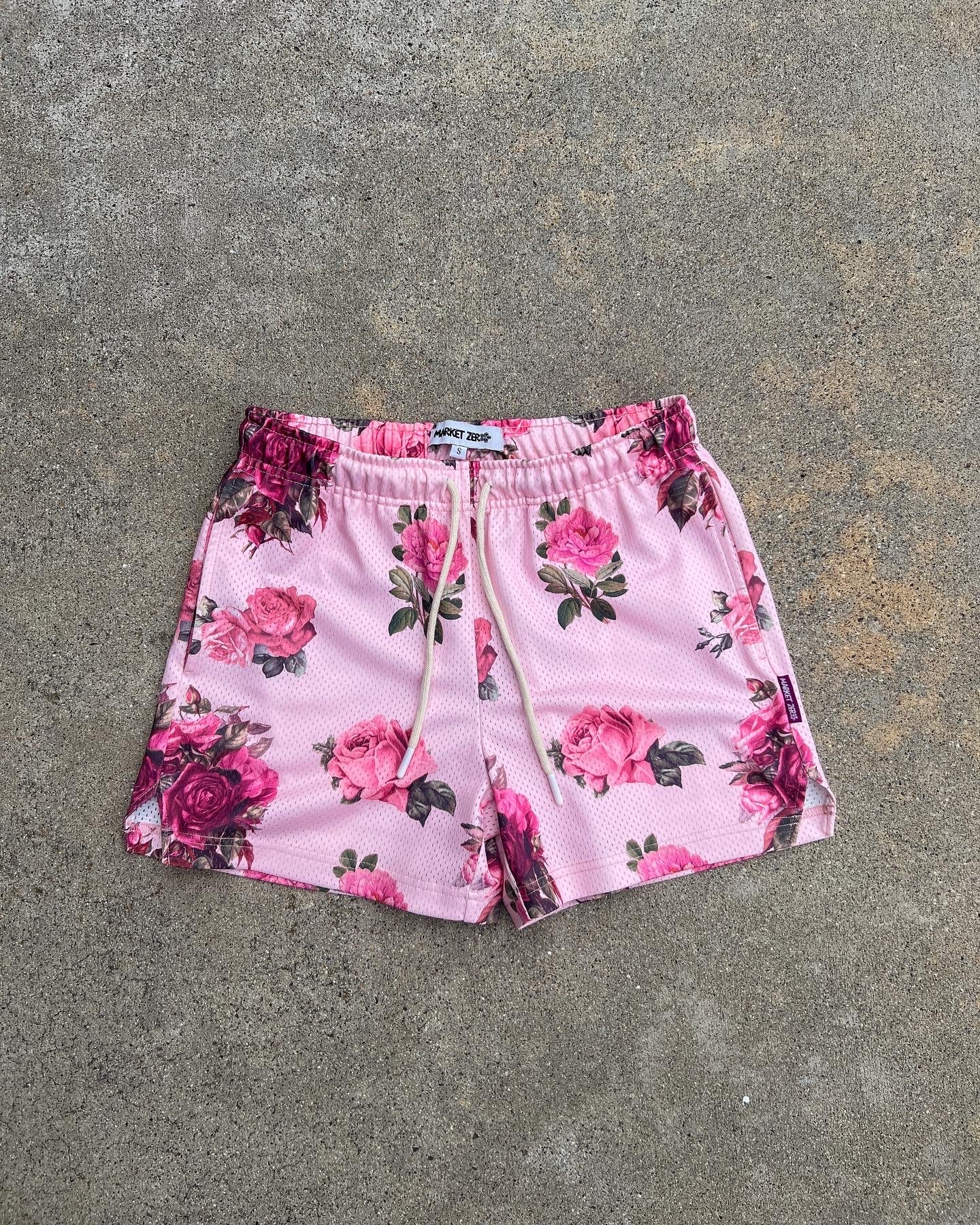 Pink Floral Mesh Shorts – Market Zero